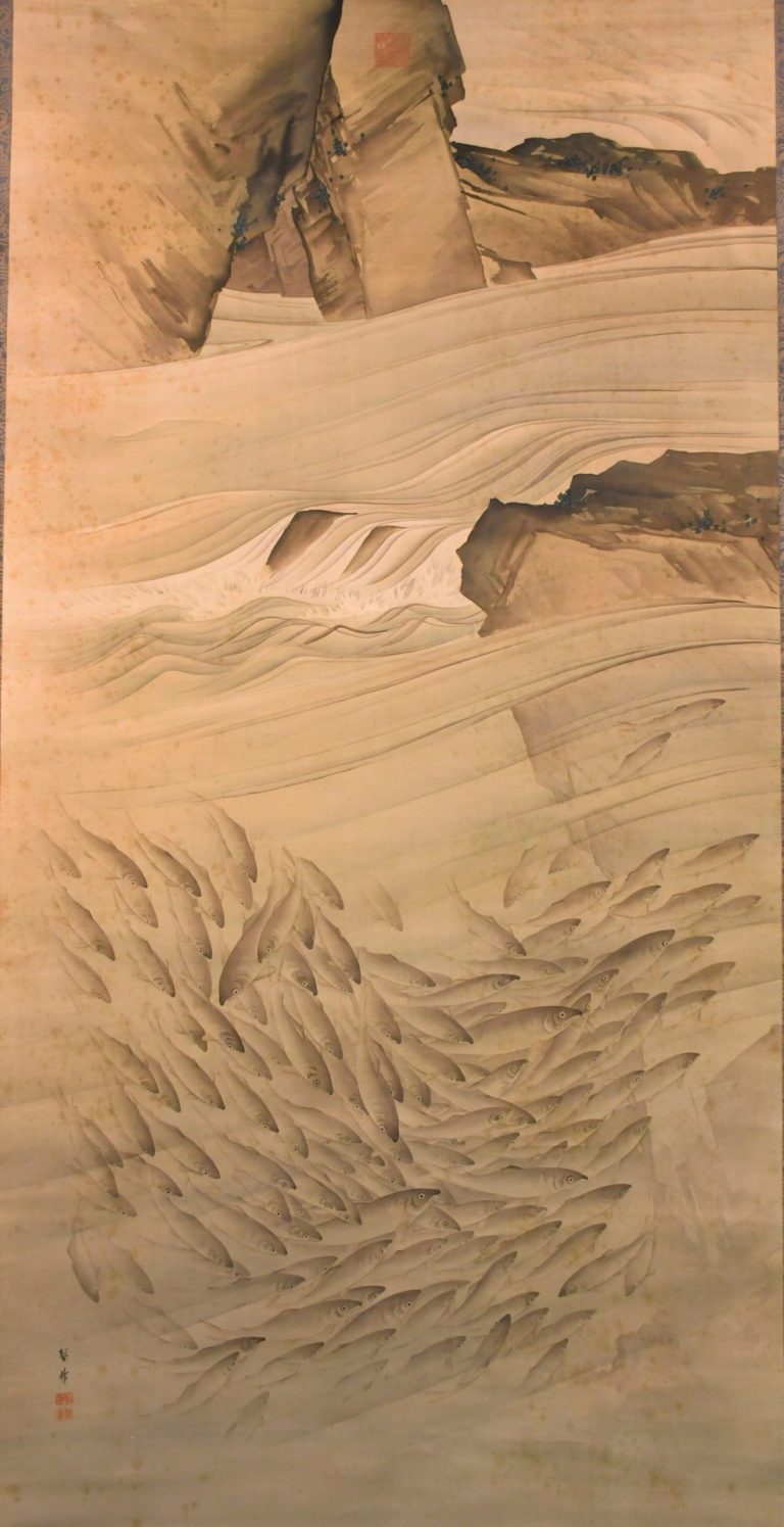 「香魚群集之図」